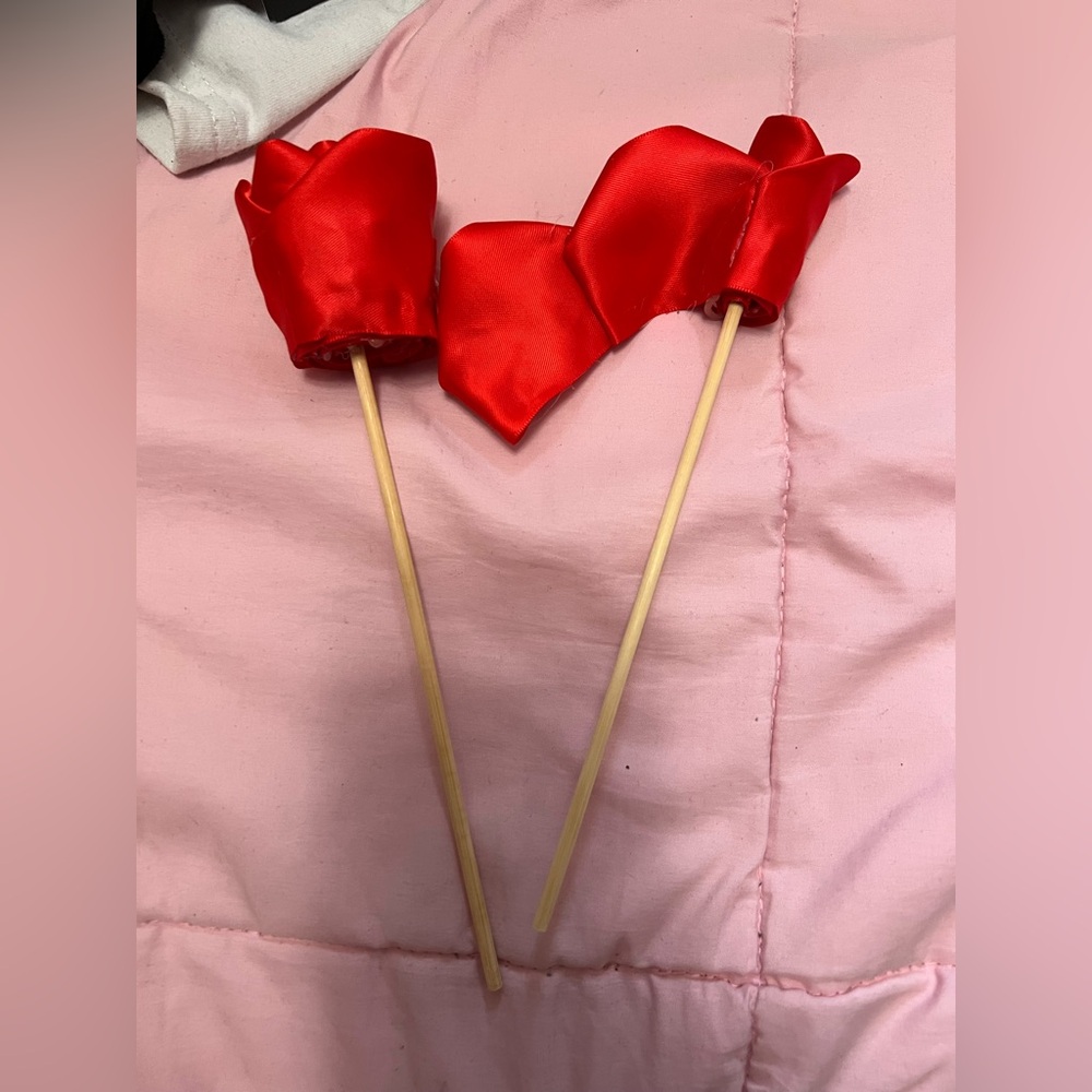Amazon Red Satin Heart Craft Picks